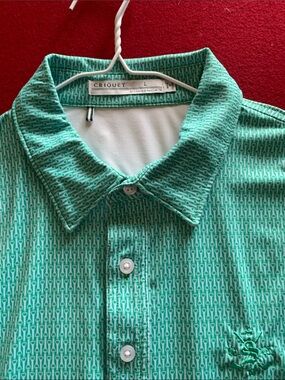 Criquet Men’s Mint Green Geometric Polo